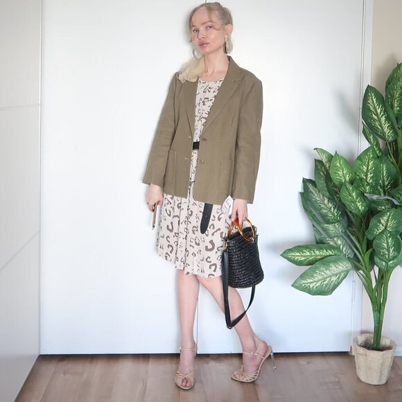 Beyond Vintage Single-breasted Linen Blend Blazer - Picture 4 of 15